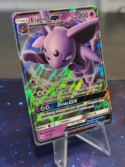 Pokemon TCG Espeon GX 61/149 Sun & Moon Base Set Holo Ultra Rare Card - NM - Image 1
