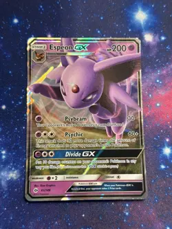 Pokemon TCG Espeon GX 61/149 Sun & Moon Base Set Holo Ultra Rare Card - NM - Image 2