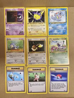 Pokemon Cards 1st Edition (9), Jungle, Fossil,Neo Genesis.FREE BOOSTER PAK. READ - Image 1