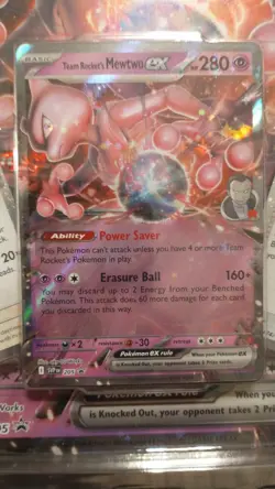 Pokemon TCG Team Rocket’s Mewtwo EX Jumbo Black Star Promo and Meowth/Giovanni - Image 2
