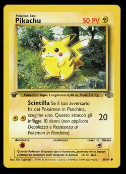Pokemon 1st Edition Italian Pikachu Jungle 60/64 1999 Heavily Played - Image 1