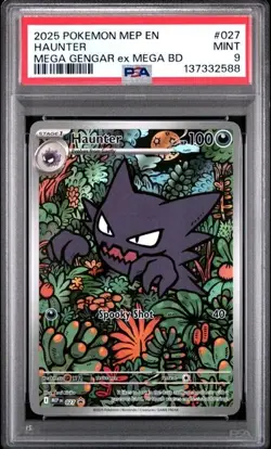 2025 PSA 9 Graded Pokemon Haunter 027 Mega Gengar EX Mega Battle Deck - Image 1