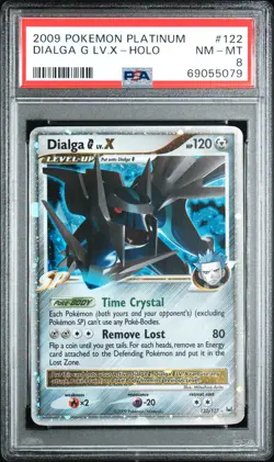 2009 POKEMON PLATINUM #122 DIALGA G LV.X-HOLO PSA 8 - Image 1