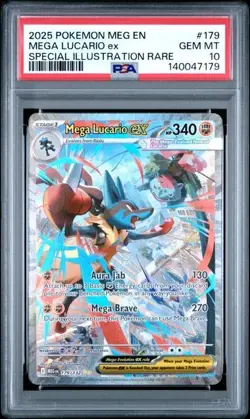 Pokemon PSA 10 Mega Evolutions Mega Lucario ex SIR #179 - Image 1
