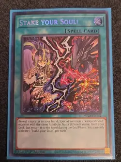 Konami Yu-Gi-Oh! Stake Your Soul! Spell Prismatic Secret Rare 1st Ed MP24-EN142 - Image 1