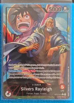 One Piece Silvers Rayleigh Alternate Art OP-12-001 L☆ luffy in background Nm - Image 1