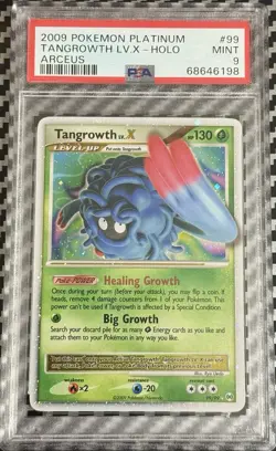 2009 Pokemon Platinum Arceus #99 Tangrowth LV. X Holo PSA 9 MINT Trusted Seller! - Image 1