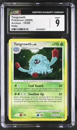 CGC 9 MINT Tangrowth 2009 Arceus 10/99 Holo Pokemon Card - Image 1