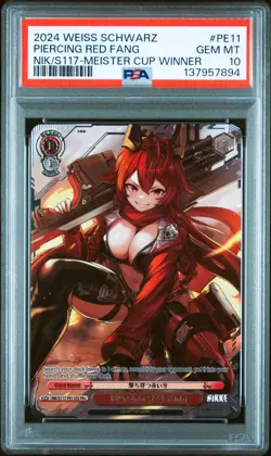Weiss Schwarz Meister Cup Nikke PSA 10 Piercing Red Fang NIK/S117-PE11EX PR+ - Image 1