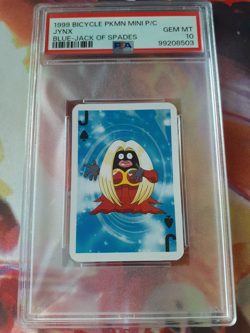 1999 Pokemon Jynx Jack of Spades Bicycle Mini Poker Playing Card PSA 10 Gem Mint - Image 1