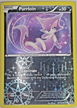 Pokemon Reverse Holo Purrloin RC13 Card Game TCG CCG - Image 1