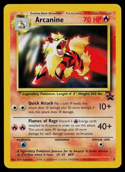Pokemon Card - Arcanine 6 WOTC Black Star Promo - Image 1