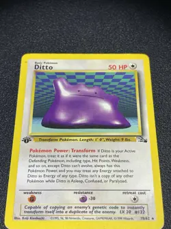 Pokemon TCG Vintage Ditto 1st Edition 18/62 Fossil 1995 Wizards of The Coast HP - Image 2