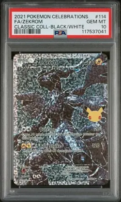 Pokemon Zekrom Celebrations Classic Coll. Black & White Full Art #114 PSA 10 - Image 1