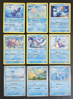 Lapras Lot x9 Hidden Fates Fusion Strike Pokemon TCG MP-NM - Image 1