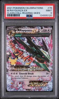 Pokemon M Rayquaza EX 76/108 Celebrations Classic Collection PSA 9 Mint - Image 1