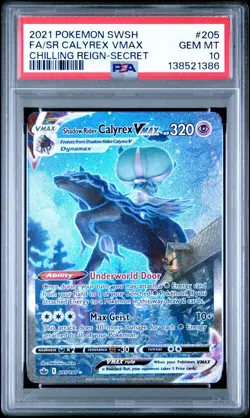 SHADOW RIDER CALYREX VMAX | PSA 10 | 2021 SECRET #205 ALT ART POKEMON - Image 1
