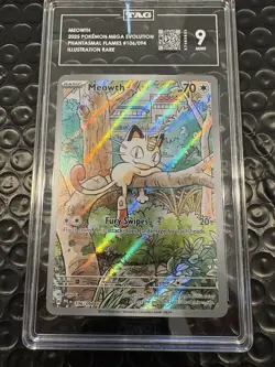 2025 POKEMON PFL EN-PHANTASMAL FLAMES ILLUSTRATION RARE #106 MEOWTH TAG 9 - Image 1