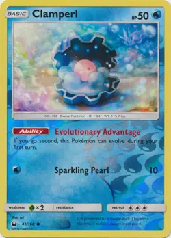 LP Pokemon Clamperl - 41/168 - Common - Reverse Holo Lightly Played Celestial St - Image 1