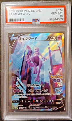 2022 Pokemon GO Mewtwo V 074/071 Holo (Japanese) PSA Gem Mint 10 - Image 1