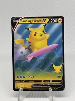 2021 Pokemon Celebrations Surfing Pikachu V 008/025 - Image 1