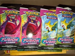 Pokemon TCG Sword & Shield Fusion Strike Sleeved Booster Packs (LOT OF 4) New - Image 1