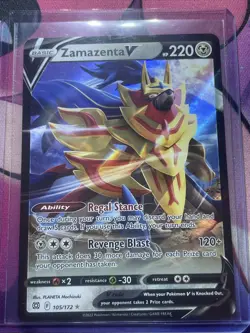 Pokemon TCG Sword & Shield: Brilliant Stars Zamazenta V 105/172 Ultra Rare NM - Image 1