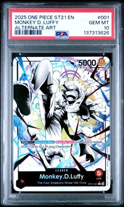2025 ONE PIECE ST21-001 GEAR 5 MONKEY D. LUFFY LEADER PARALLEL ENGLISH PSA 10 - Image 1