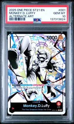 2025 ONE PIECE ST21-001 GEAR 5 MONKEY D. LUFFY LEADER PARALLEL ENGLISH PSA 10 - Image 1