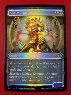 1x Selfless Samurai | FOIL Showcase | Kamigawa Neon Dynasty | MTG Magic Cards - Image 1