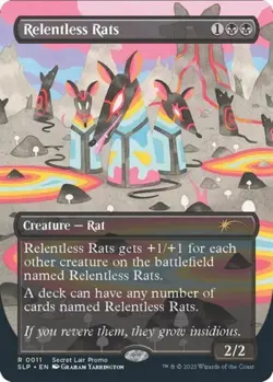 MTG - Relentless Rats (0011) - Secret Lair Showdown - Light Play - Foil - Image 1