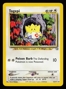 Togepi 51/111 Uncommon Neo Genesis Pokemon Card - Image 1