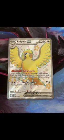 221/091 Pidgeot ex - Paldean Fates - Ultra Rare - Pokemon Card TCG 15 - Image 1