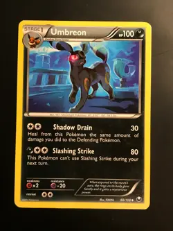 Umbreon 60/108 2012 B&W Dark Explorers Pokemon Card Nintendo Non Holo - MP - Image 1
