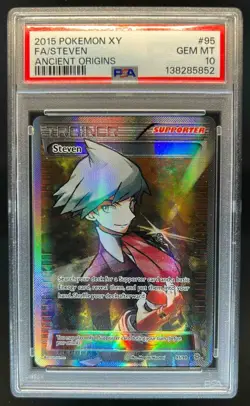 2015 Pokemon XY Ancient Origins Steven #95/98 PSA 10 - Image 1
