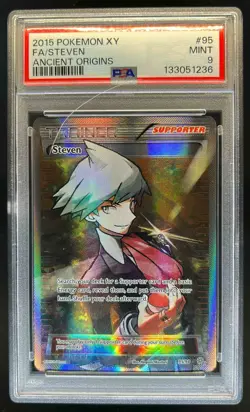 2015 Pokemon XY Ancient Origins Steven #95/98 PSA 9 - Image 1