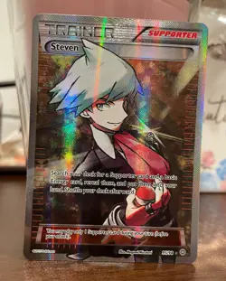 Pokemon TCG Steven Full Art Trainer Card 95/98 XY Ancient Origins Holo - Image 1
