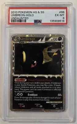 Pokemon Umbreon 86/90 Ultra Rare 2010 Heart Gold & Soul Silver Undaunted PSA 6 - Image 1