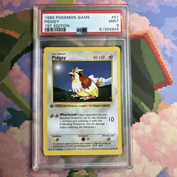 1999 Pokemon Pidgey Base Set 1st Edition Shadowless 57/102 PSA 9 - Image 1