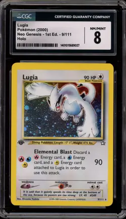 Pokemon Lugia Neo Genesis 1st Edition Holo Rare #9 CGC 8 - Image 1