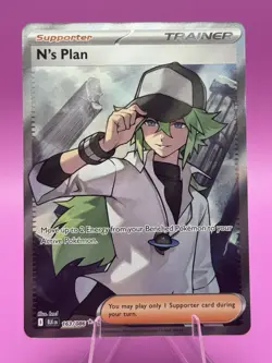 Pokemon TCG NM N's Plan 163/086 Full Art Trainer Black Bolt English - Image 1