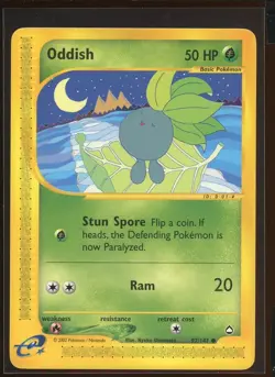 Oddish Common 97/147 Ex/NM E Series Aquapolis Pokemon - Image 1