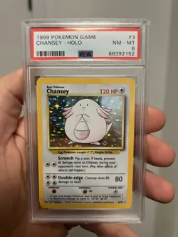 1999 Pokemon PSA 8 Chansey Holo Base Set #3 - Image 1