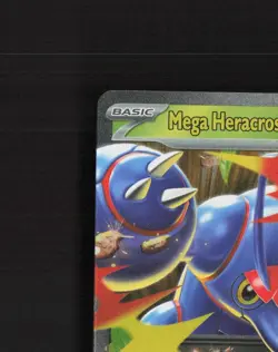 Mega Heracross ex 004/094 Phantasmal Flames Ultra Rare Holo Pokemon Card NM - Image 3