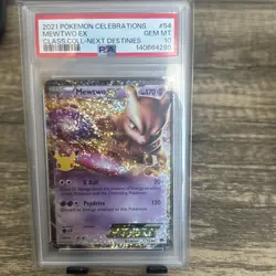 2021 POKEMON CELEBRATIONS CLASSIC COLL #54 MEWTWO EX PSA 10 - Image 1