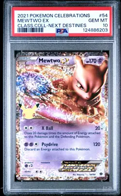 2021 POKEMON CELEBRATIONS CLASSIC COLL #54 MEWTWO EX PSA 10 - Image 1