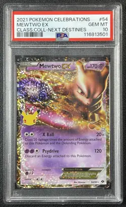 MEWTWO PSA 10 2021 POKEMON SWSH CELEBRATIONS #54/99 CLASSIC COLL NEXT DESTINIES - Image 1