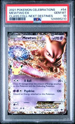 2021 POKEMON CELEBRATIONS CLASSIC COLL #54 MEWTWO EX PSA 10 - Image 1