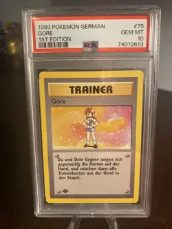 Base Set 1st Edition Lass Trainer PSA 10 1999 Gore German75/102 Pokemon Card - Image 1