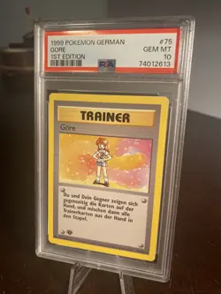 Base Set 1st Edition Lass Trainer PSA 10 1999 Gore German75/102 Pokemon Card - Image 3